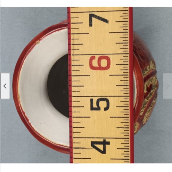 Vintage MCM Mid-century Red Italian Sgraffito Pottery Vase Fish 5" tall - Picture 9 of 10